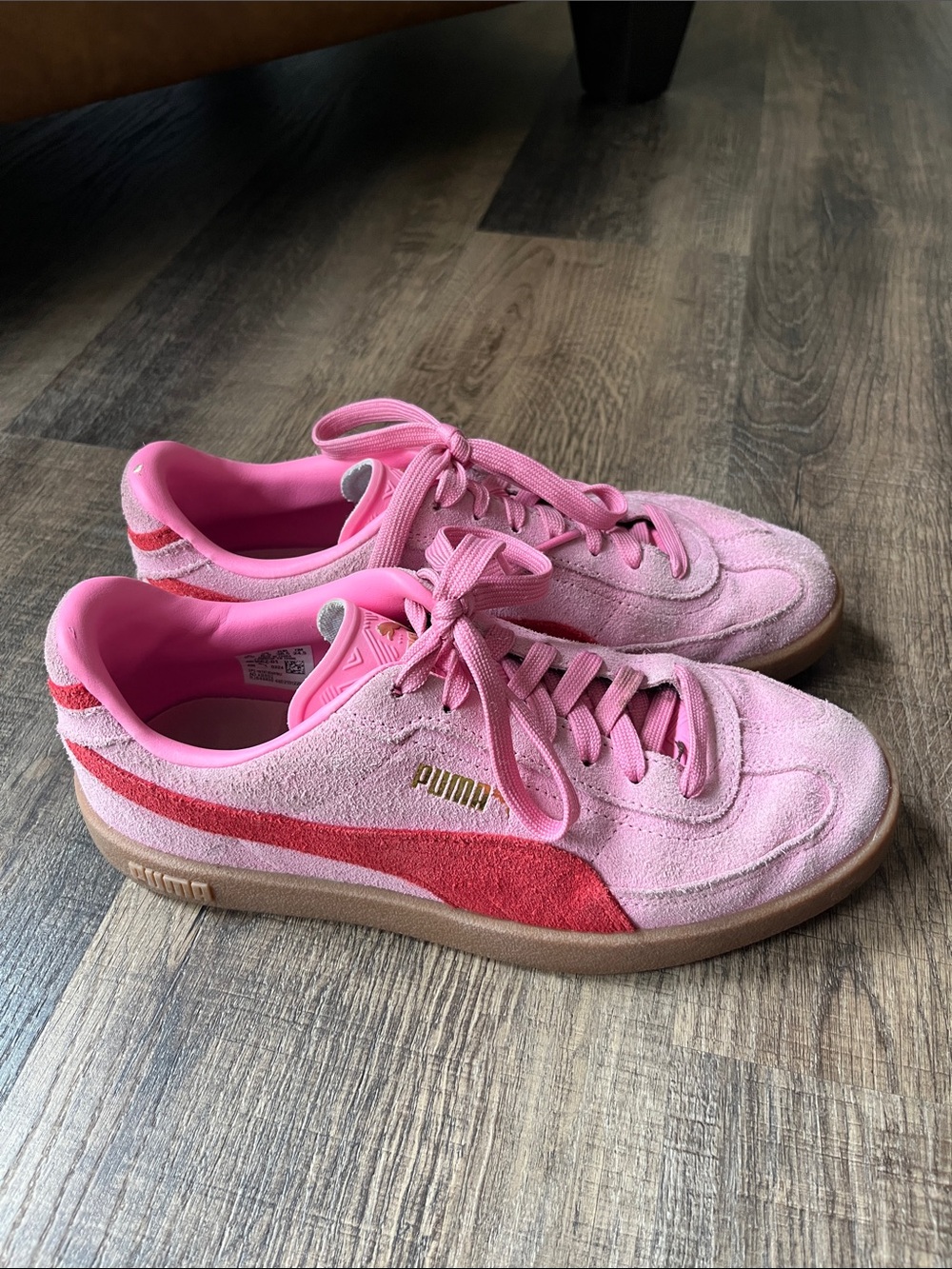 Puma Pink and Red Suede Women's Sneakers